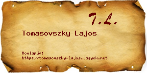 Tomasovszky Lajos névjegykártya