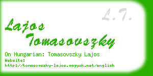 lajos tomasovszky business card